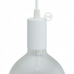 Casquilho E27 em Metal Cilindrico Branco Mate