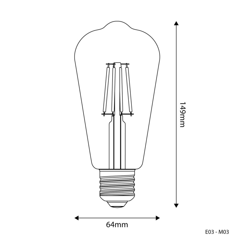 Lâmpada LED Edison Transparente