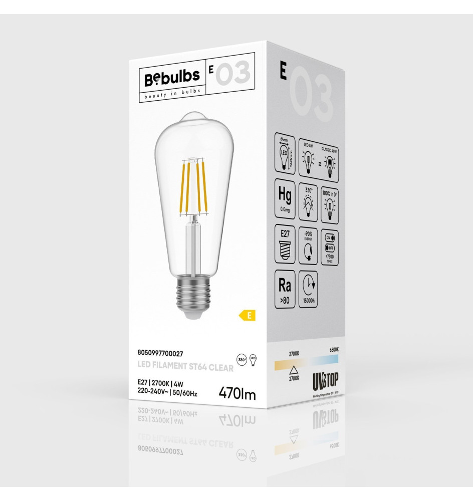 Lâmpada LED Edison Transparente