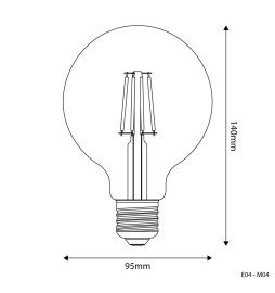 Lâmpada Globo Transparente LED G95