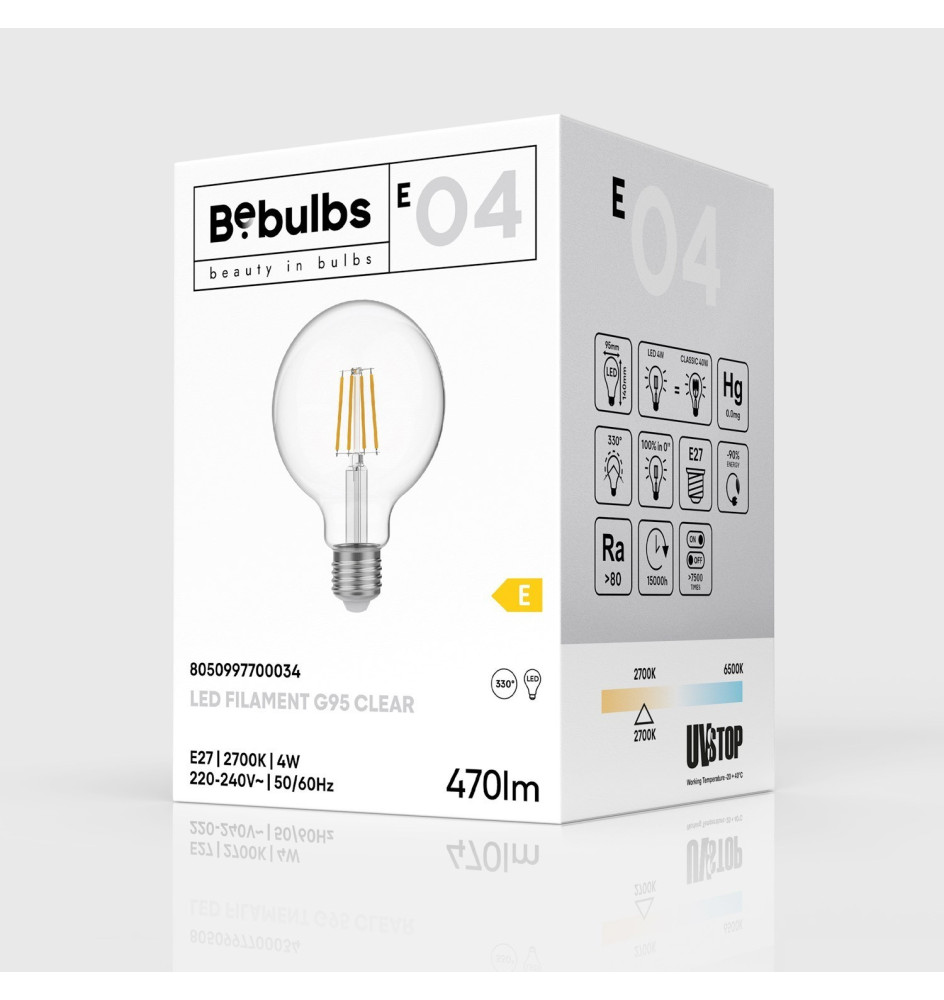 Lâmpada Globo Transparente LED G95
