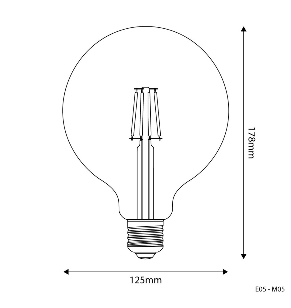 Lâmpada Globo Transparente LED G125