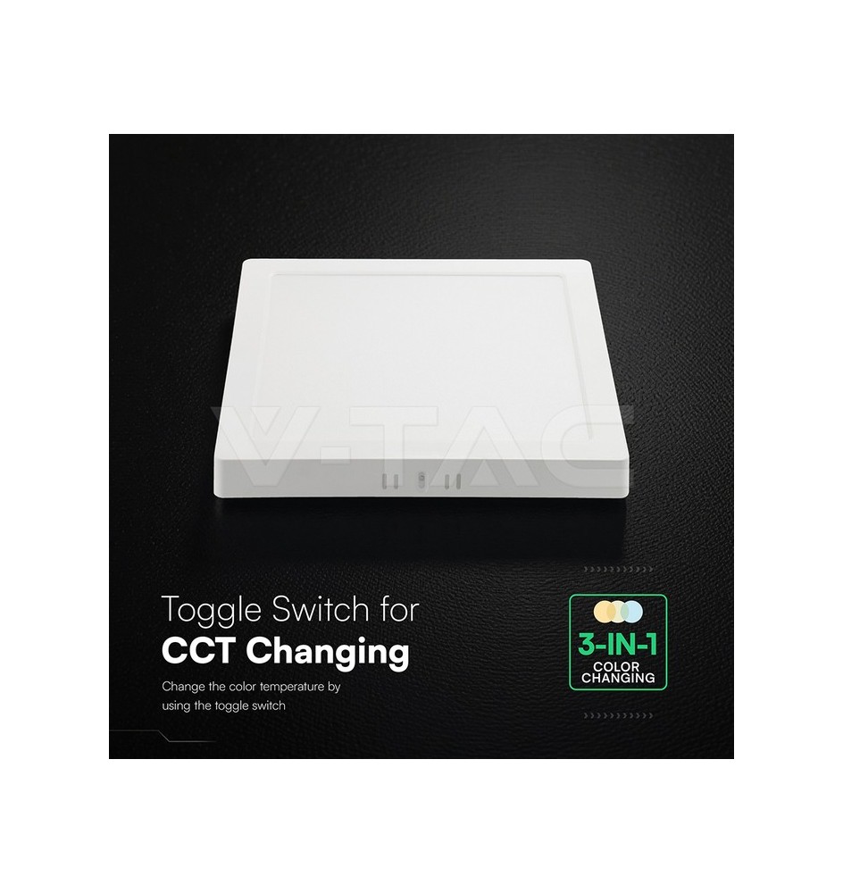 Painel LED V-TAC 24W 3CCT 2640Lm Q SURFACE IP20